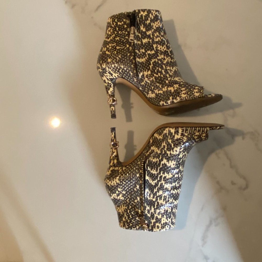 coach snake skin remi open toe booties - Picture 3 of 6